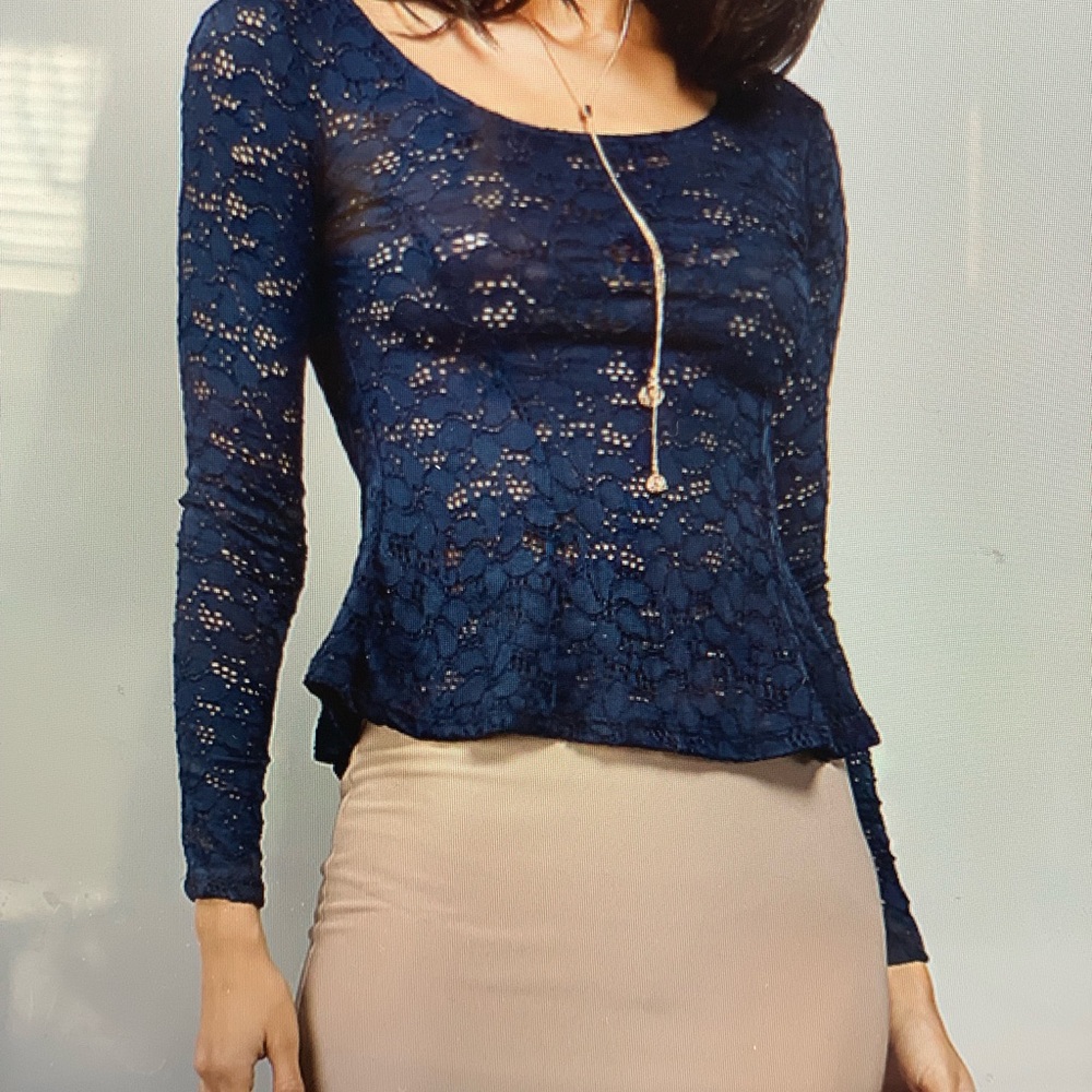 Floral Lace Peplum Top